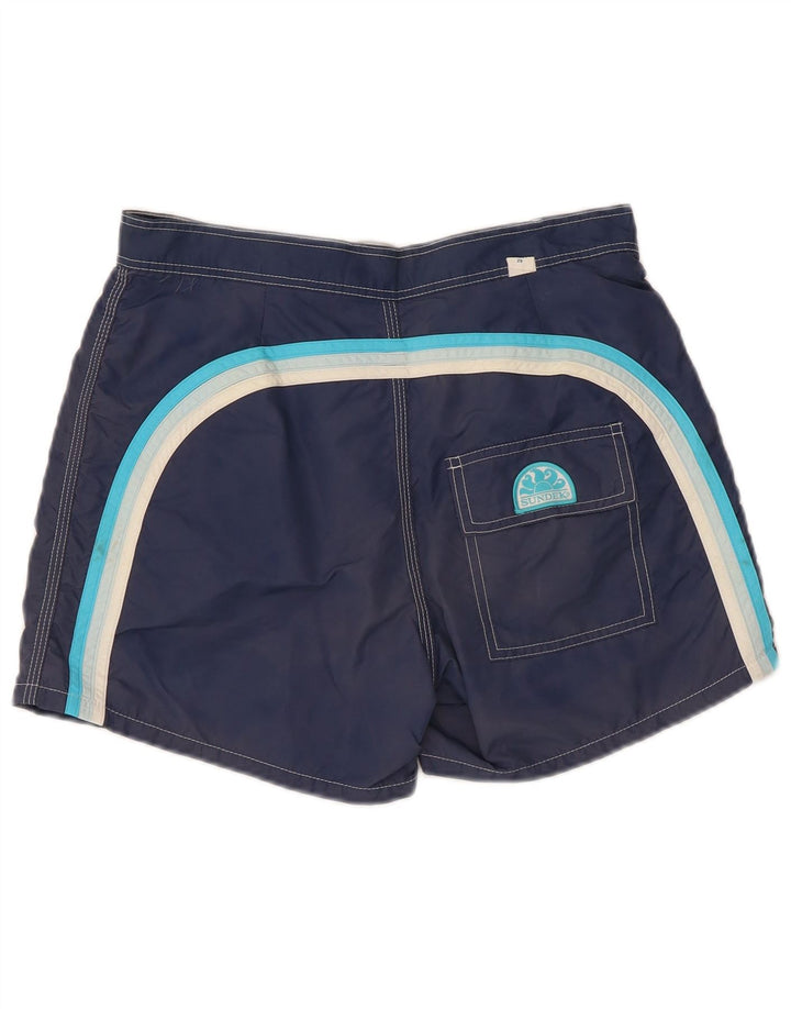 Pantaloncini da bagno da uomo Sundek piccoli in nylon color block blu navy
