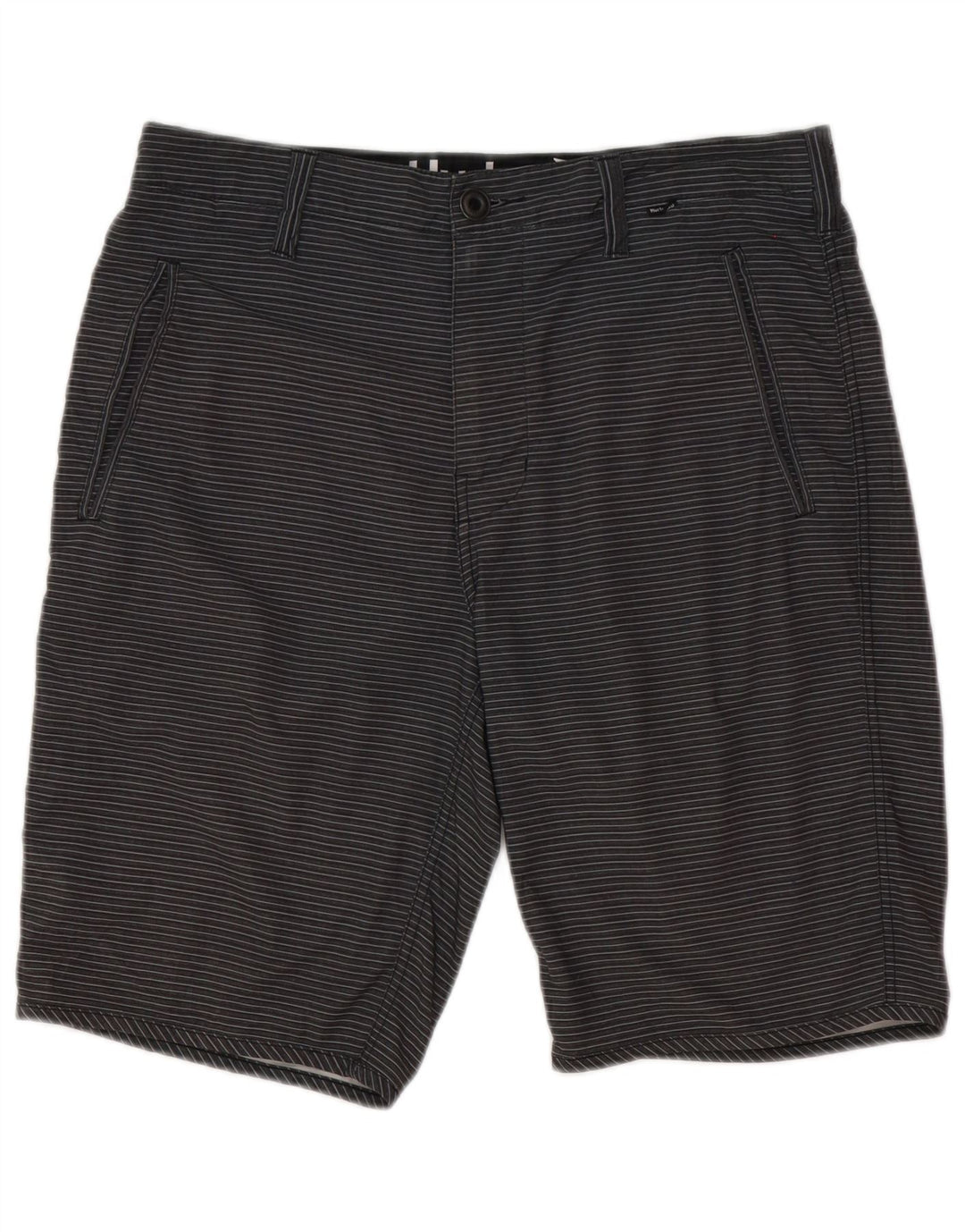 Pantaloncini chino da uomo Hurley W31 in poliestere a righe grigio medio