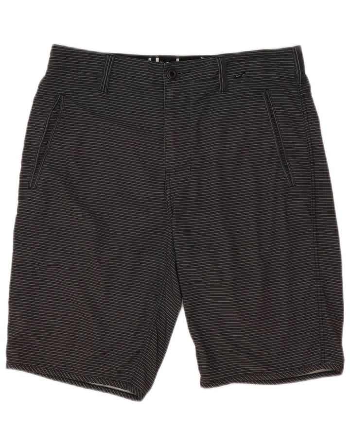 Pantaloncini chino da uomo Hurley W31 in poliestere a righe grigio medio