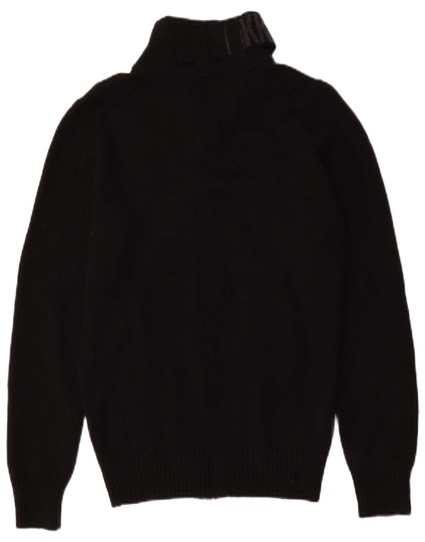 Bikkembergs Maglione cardigan grafico da uomo piccolo in lana nera