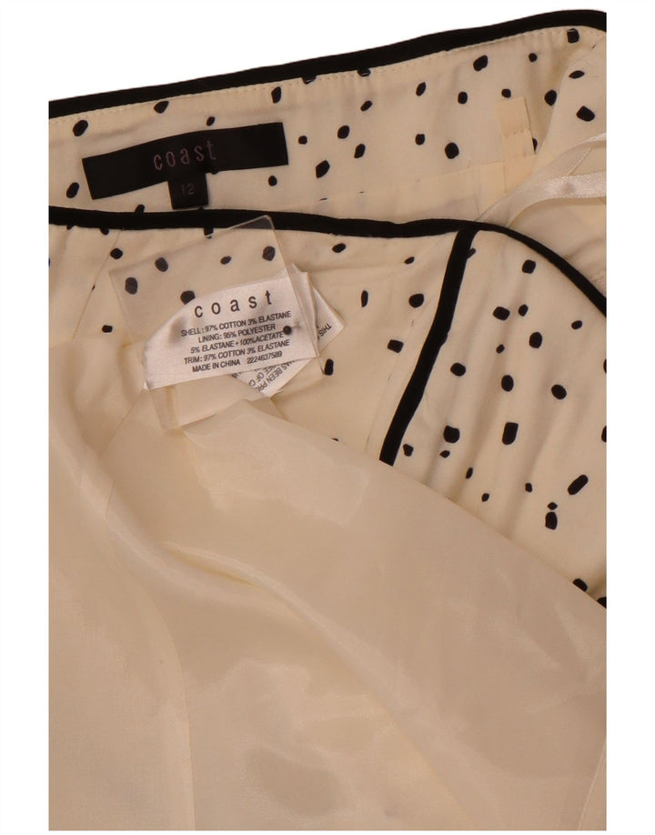 Abito senza spalline da donna COAST UK 12 Cotone maculato bianco medio