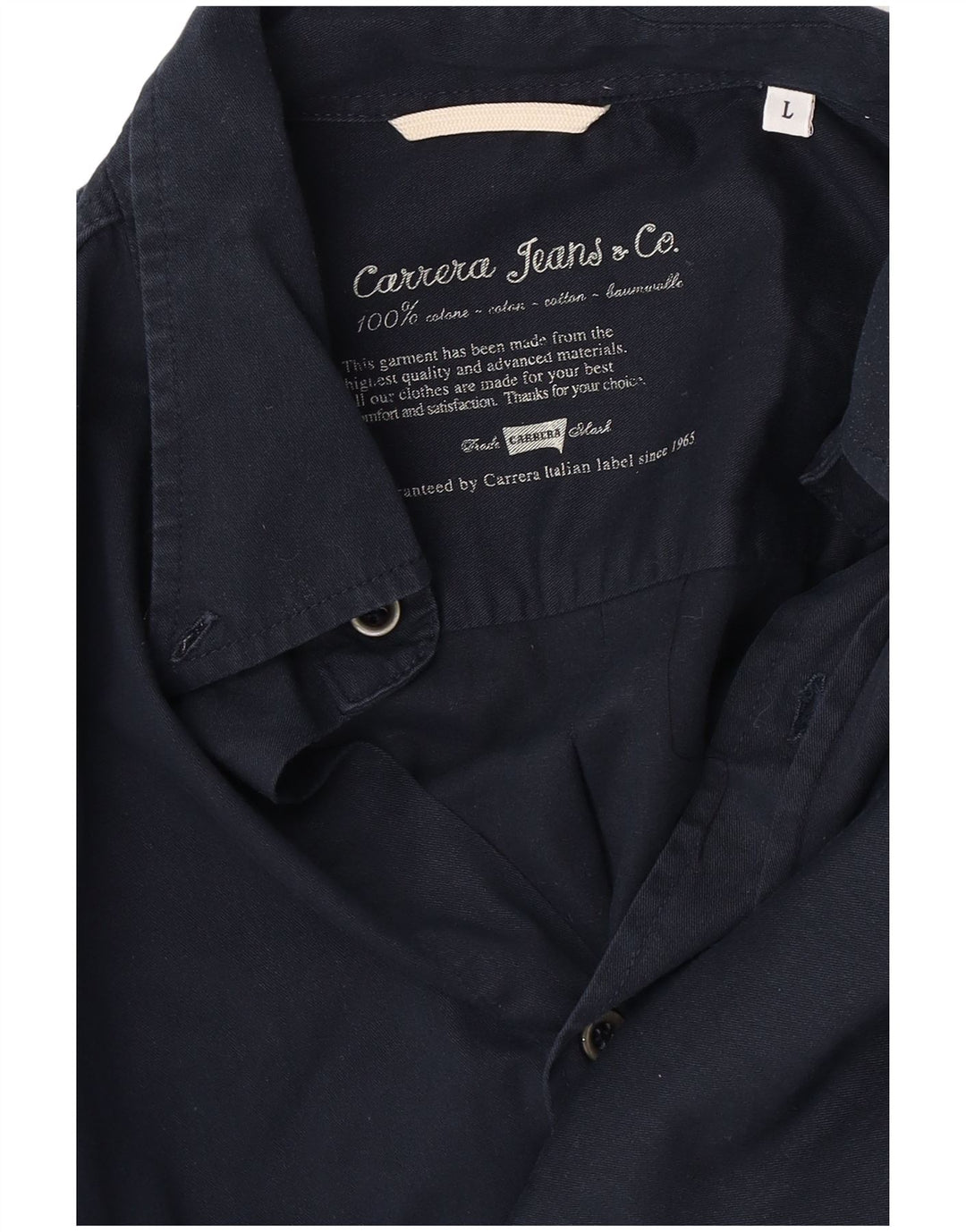 Camicia da uomo Carrera grande in cotone blu navy