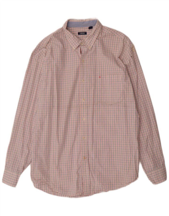 Camicia da uomo IZOD XL in cotone a quadri rosa