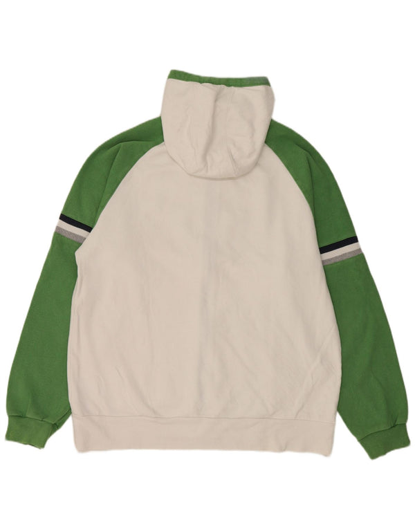 Maglione con cappuccio e zip grafica da uomo Adidas grande in cotone color block bianco