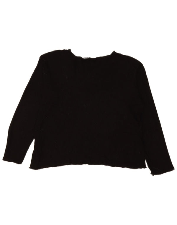 Top Zara da donna oversize a maniche lunghe UK 10 piccolo in viscosa nera