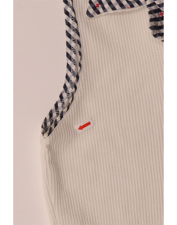 LOTTO Womens Sleeveless Polo Shirt UK 12 Medium White Check