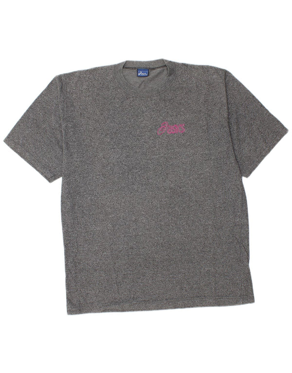 T-shirt da uomo Asics Top in cotone chiazzato grigio medio