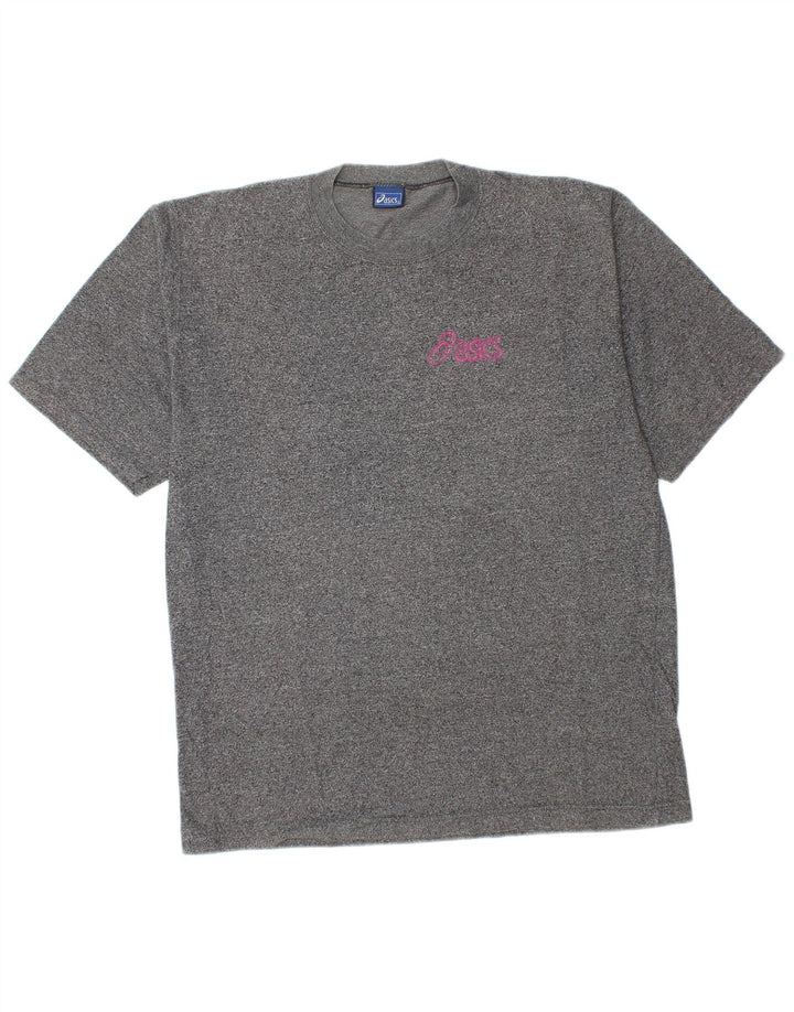 T-shirt da uomo Asics Top in cotone chiazzato grigio medio