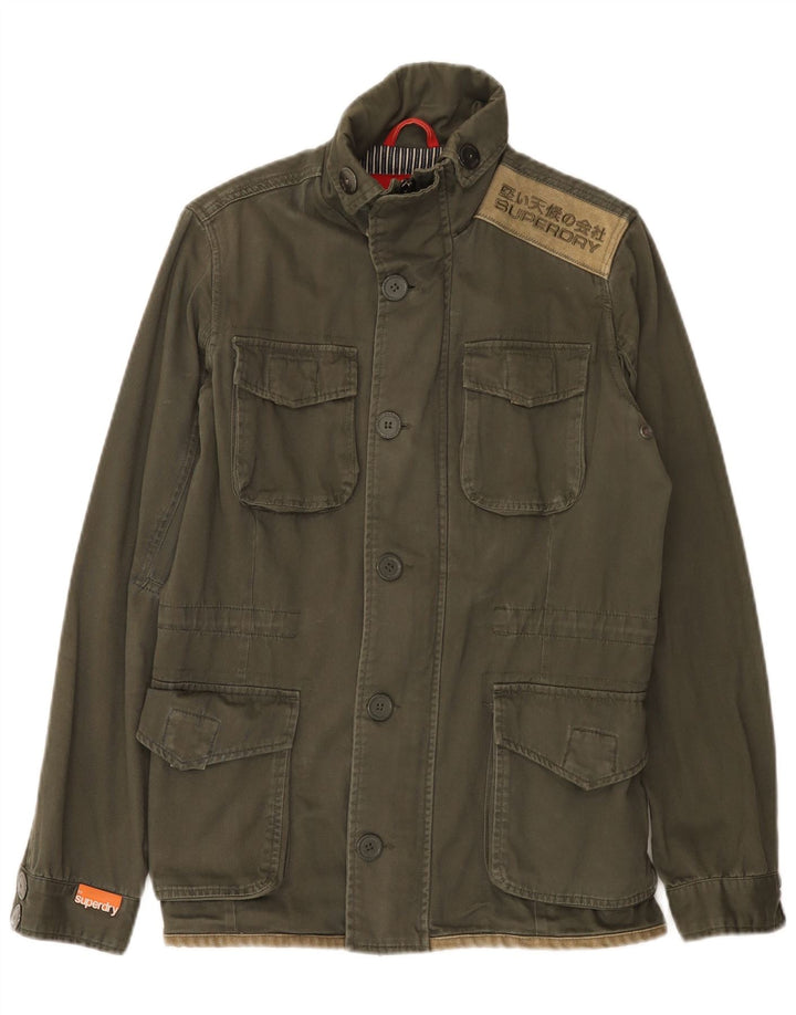 Giacca utility grafica da uomo Superdry UK 38 cotone kaki medio