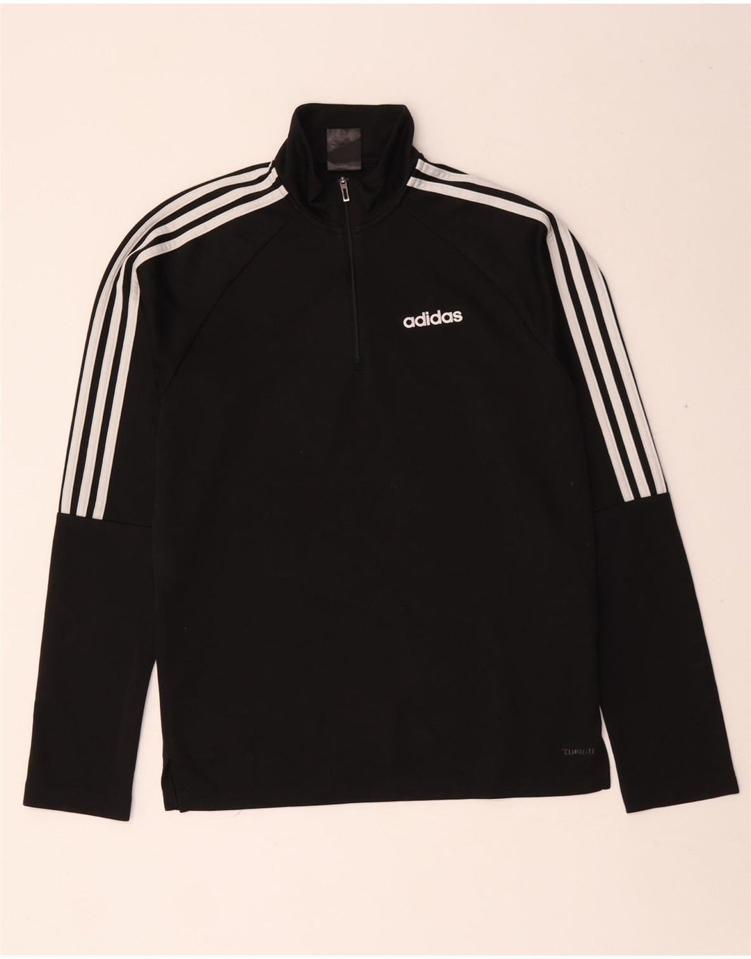 Adidas Uomo Climalite Zip Neck Pullover Tuta Top Small Poliestere Nero