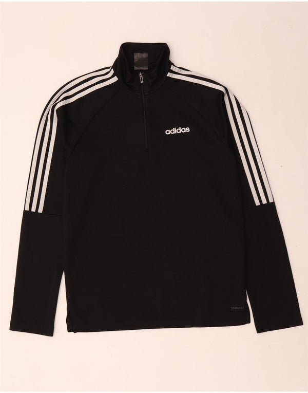 Adidas Uomo Climalite Zip Neck Pullover Tuta Top Small Poliestere Nero