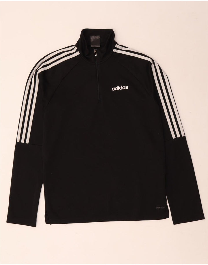 Adidas Uomo Climalite Zip Neck Pullover Tuta Top Small Poliestere Nero