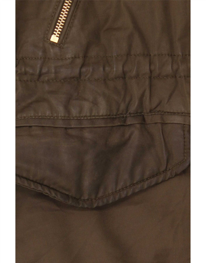 Giacca Parka Sherpa con cappuccio da donna Zara UK 14 medio cachi