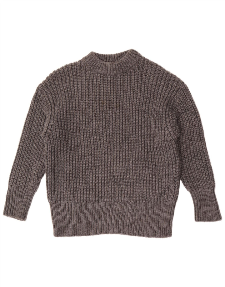 Maglione maglione oversize con scollo a barca da donna Zara UK 10 piccolo poliestere grigio