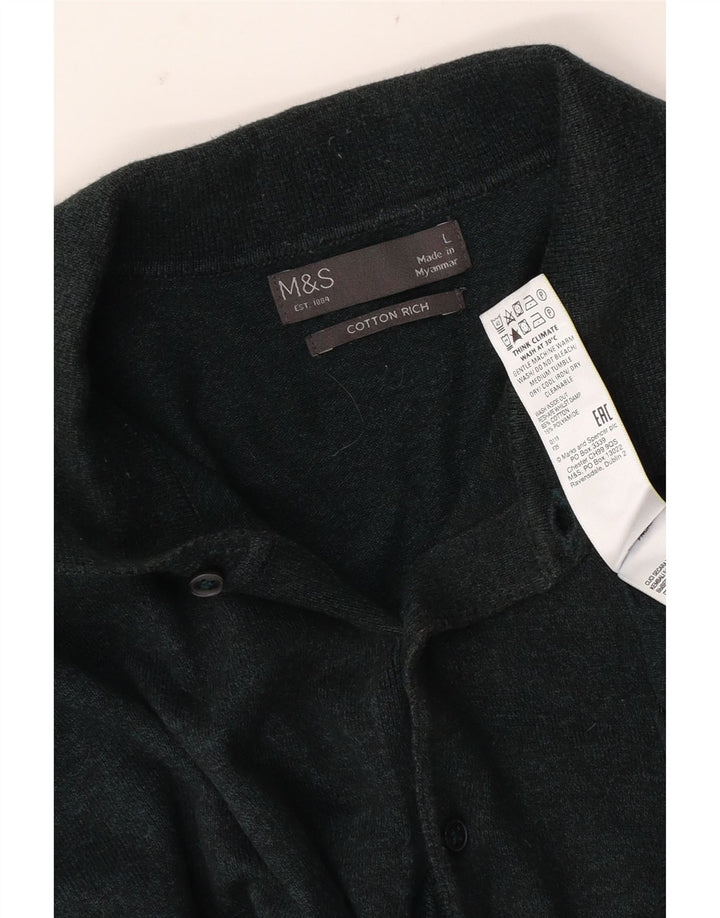 Maglione da uomo Marks & Spencer con collo alto, grande cotone verde