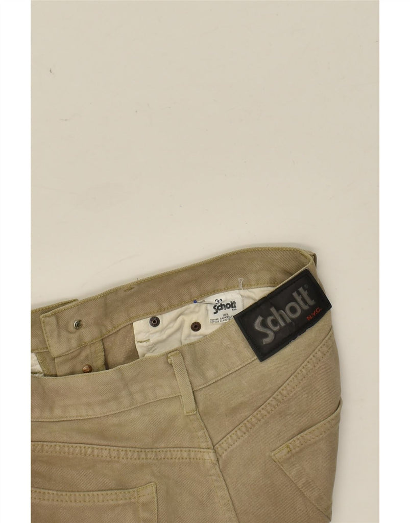 SCHOTT Mens Straight Jeans W31 L28  Beige Cotton | Vintage Schott | Thrift | Second-Hand Schott | Used Clothing | Messina Hembry 