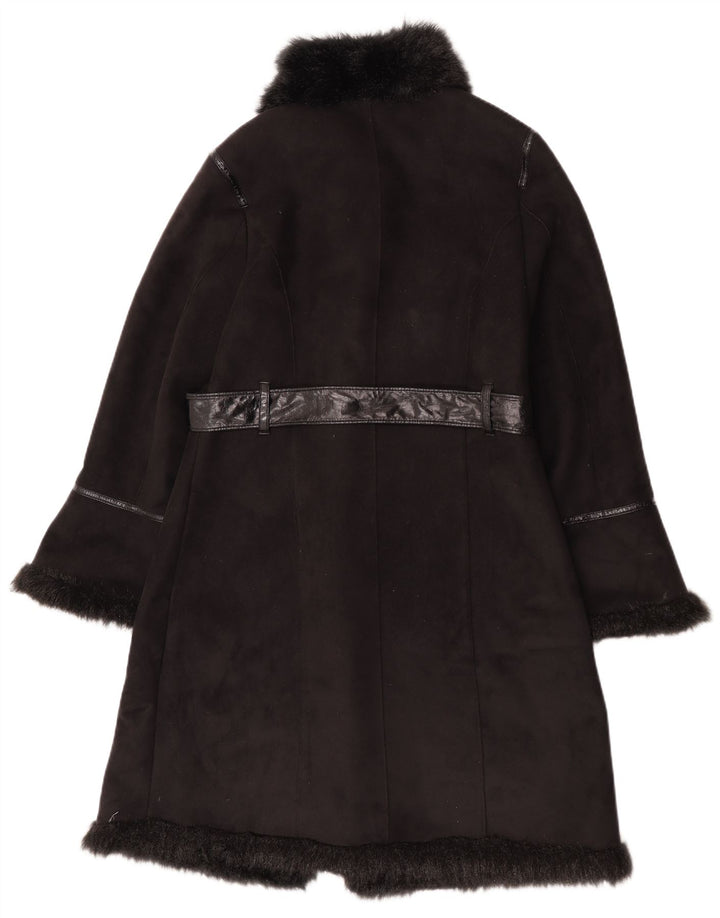 Cappotto Sherpa da donna Pizazz UK 14 poliestere nero medio