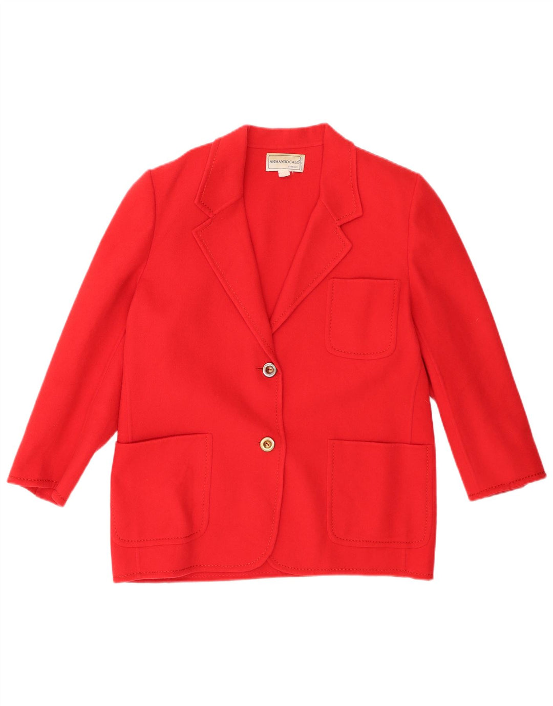 ARMANDO CALO Womens 2 Button Blazer Jacket EU 38 Medium Red Virgin Wool