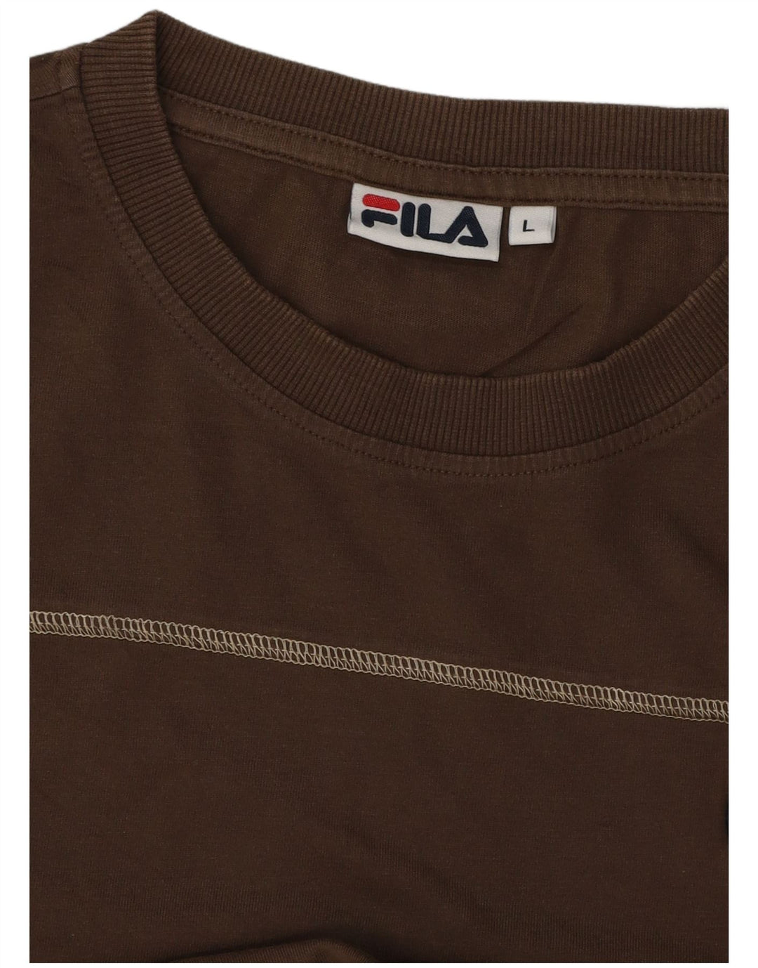 T-shirt Fila da uomo Top Large in cotone marrone