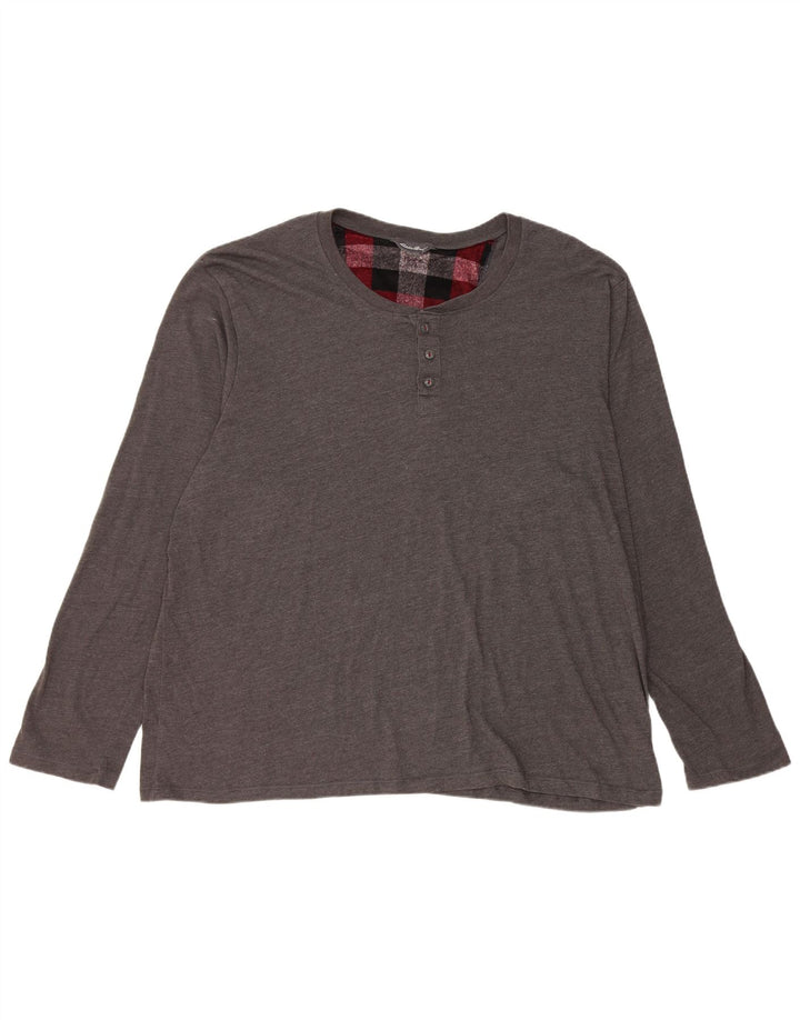 EDDIE BAUER Top da uomo a maniche lunghe 2XL in cotone grigio