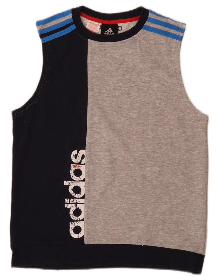 Felpa con grafica Adidas per ragazzi, 11-12 anni, colore grigio color block