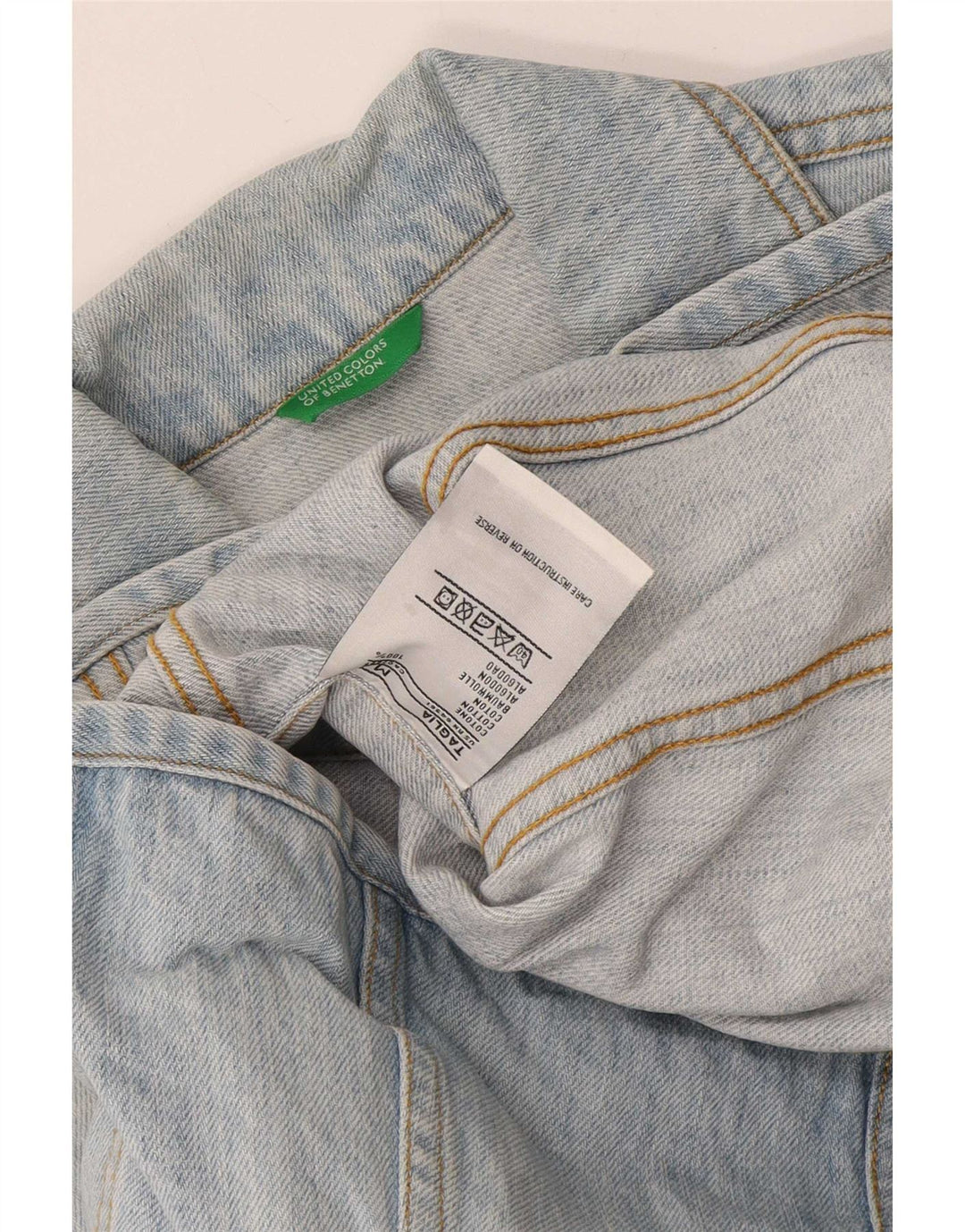 Giacca in denim da donna Benetton UK 14 cotone blu medio
