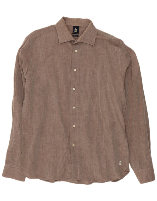 Camicia da uomo slim fit Marina Yachting taglia 44 XL lino grigio
