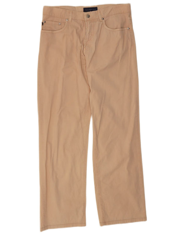 Pantaloni Casual Dritti Uomo Trussardi W34 L29 Cotone Beige