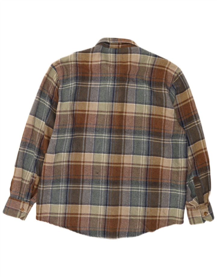 Camicia vintage da uomo in flanella XL a quadri multicolore in poliacrilico