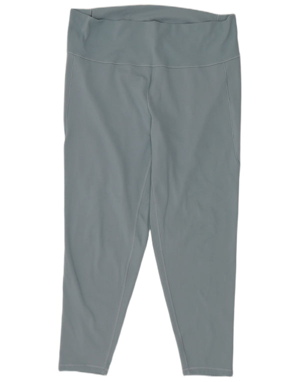 Leggings corti Adidas da donna UK 24/26 2XL W36 L25 poliestere blu