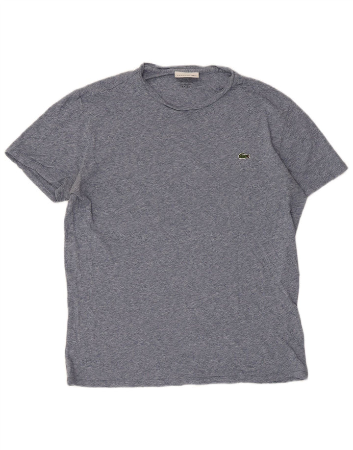 T-shirt da uomo vestibilità regolare Lacoste taglia 4 in cotone mélange blu medio