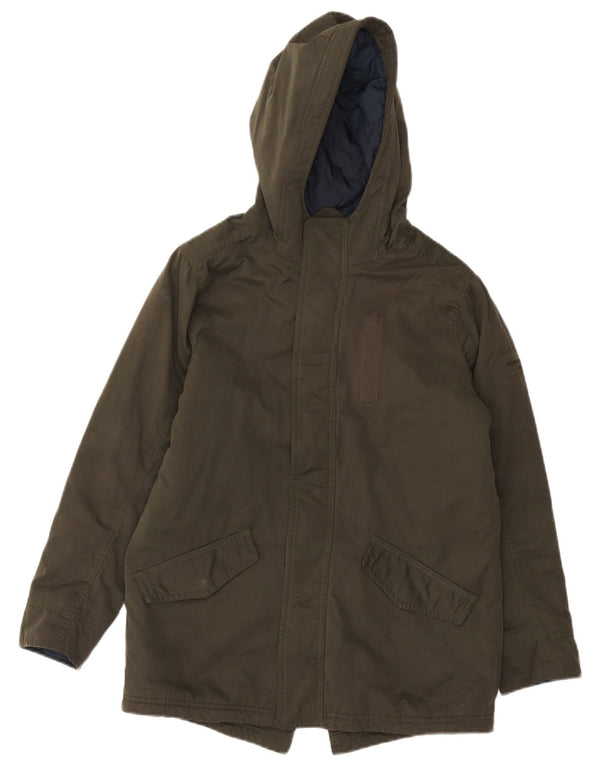 Parka con cappuccio da bambino ABERCROMBIE & FITCH 13-14 anni in poliestere kaki