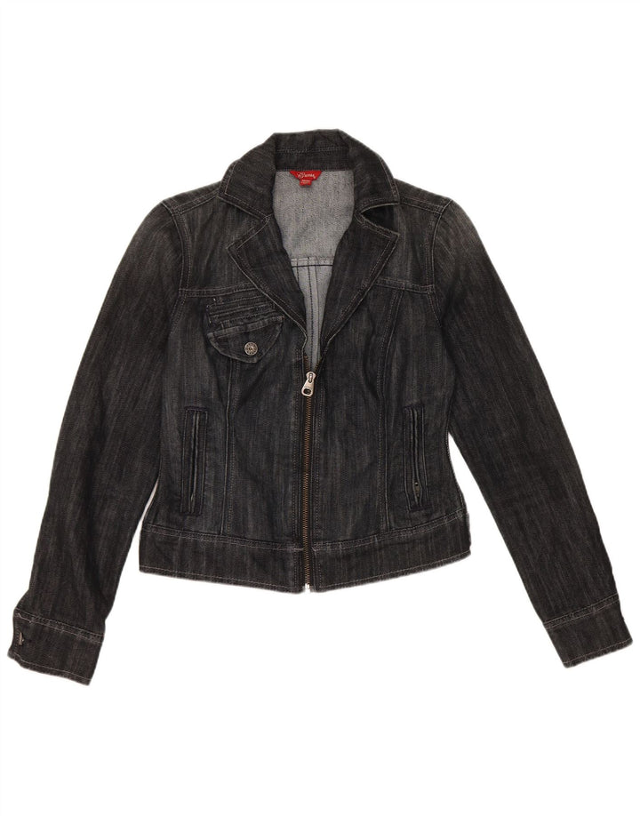 Giacca in denim corto da donna Guess UK 12 cotone nero medio