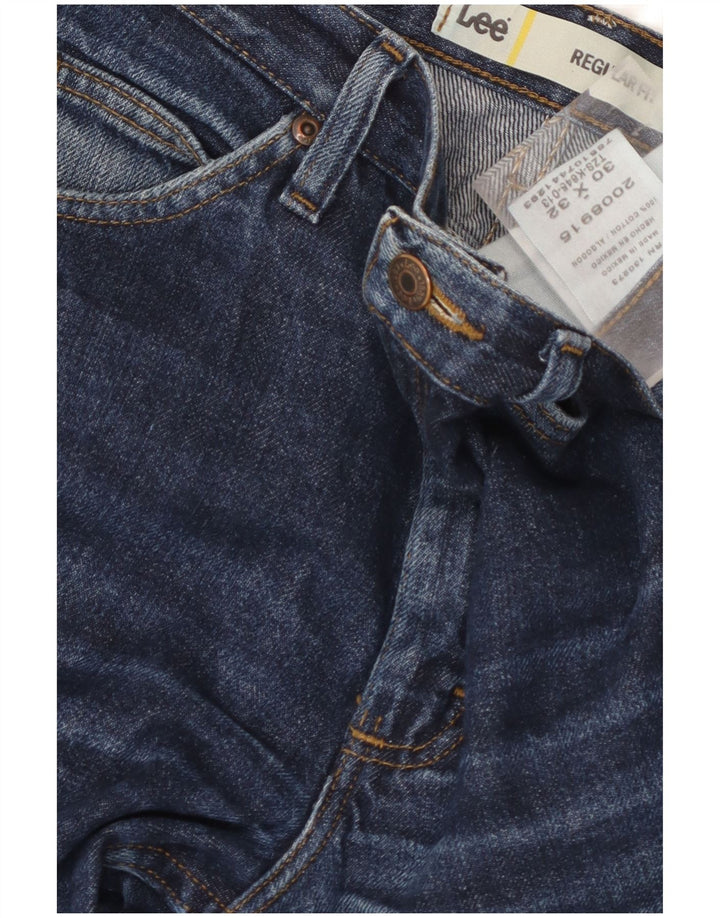 Jeans dritti Lee da uomo vestibilità regolare W30 L32 cotone blu