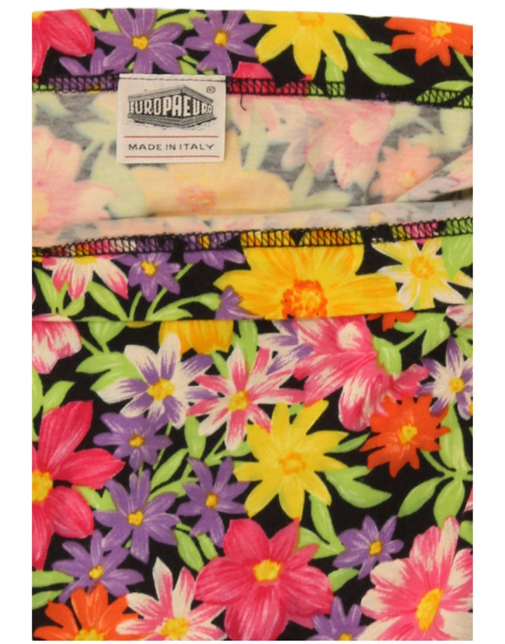 Gonna a tubino vintage da donna W28 media floreale multicolore