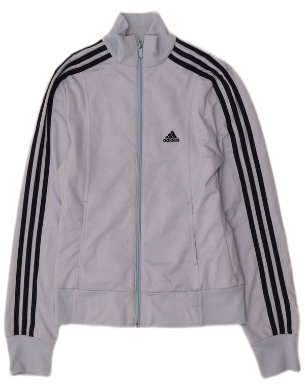 Giacca da tuta da donna Adidas UK 12 poliestere blu medio