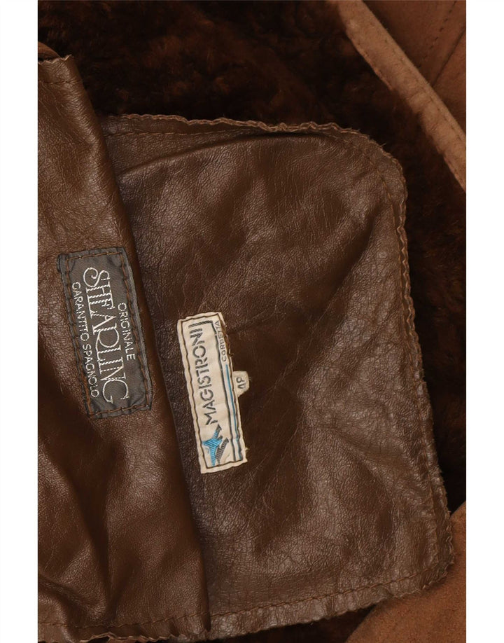 Giacca in shearling vintage da uomo IT 48 Shearling marrone medio