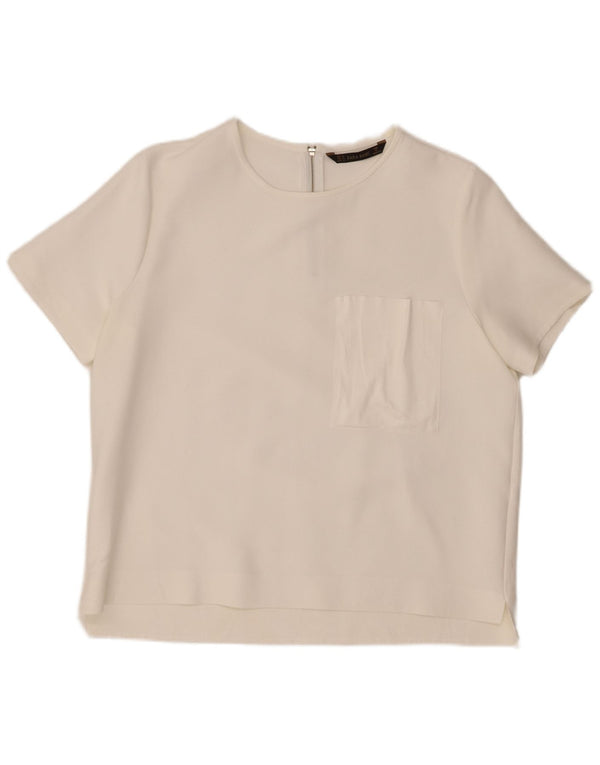 Top in camicetta da donna Zara UK 18 XL bianco