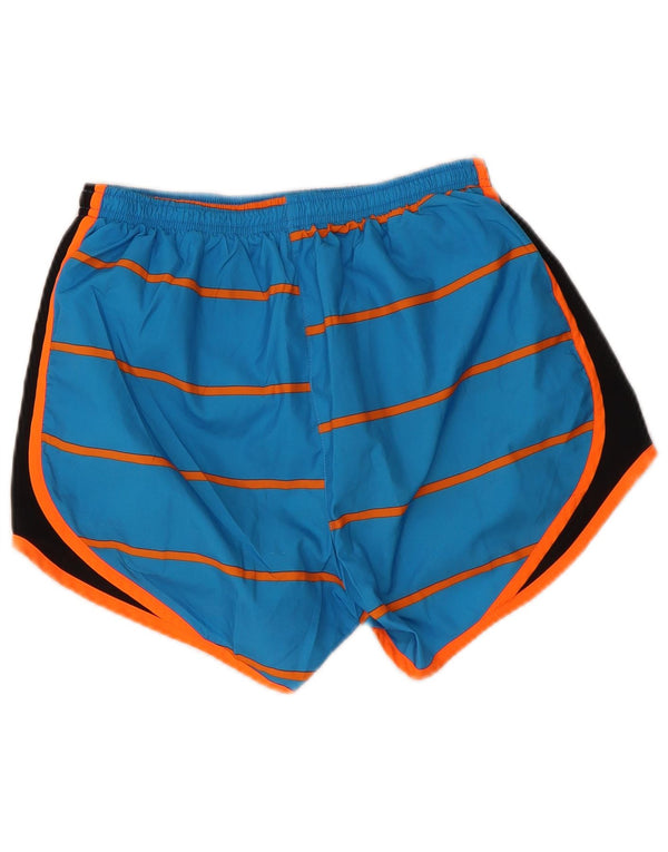 Pantaloncini sportivi Nike Dri Fit da donna UK 10 Small Blu Colourblock in poliestere