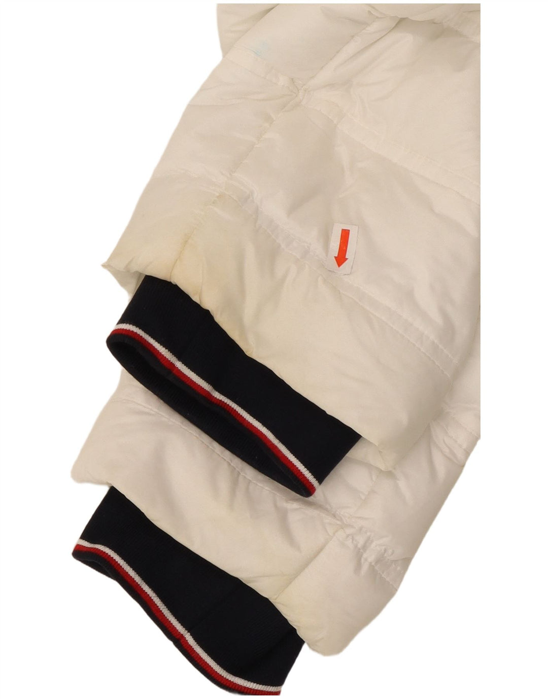 TOMMY HILFIGER Giacca imbottita da donna UK 16 Large Bianco Poliammide