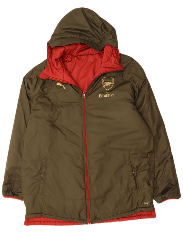 Giacca imbottita reversibile con cappuccio Puma da uomo Arsenal UK 44 2XL poliestere rosso