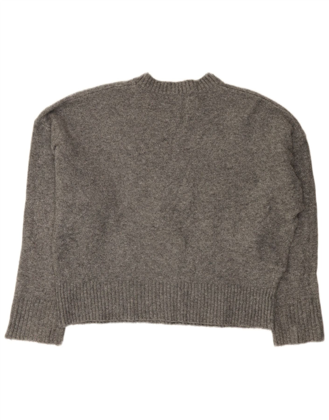 Maglione girocollo oversize da donna Zara UK 10 piccolo acrilico grigio