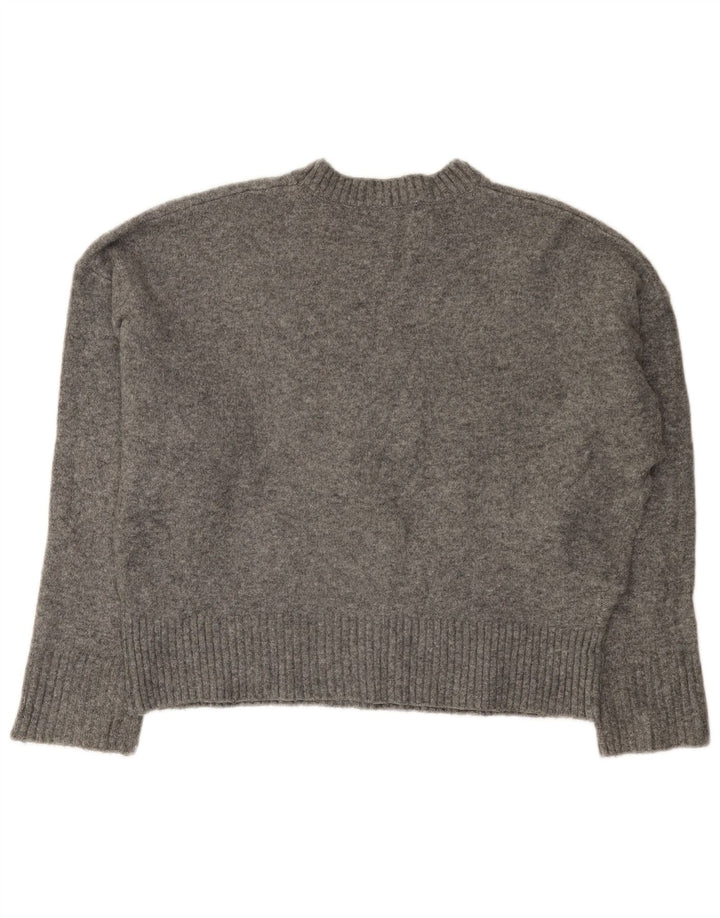 Maglione girocollo oversize da donna Zara UK 10 piccolo acrilico grigio