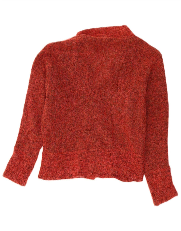 Maglione cardigan oversize da donna di White Stuff UK 6 XS rosso chiazzato