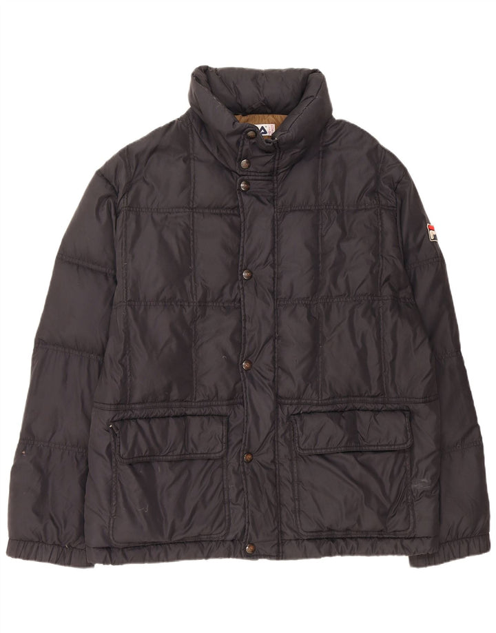 Giacca imbottita con cappuccio Fila Uomo IT 54 2XL Nero Poliammide