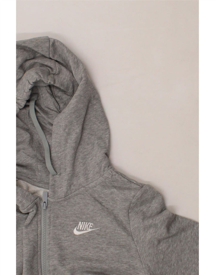 NIKE Womens Zip Hoodie Sweater UK 14 Medium Grey Vintage Nike and Second-Hand Nike from Messina Hembry 