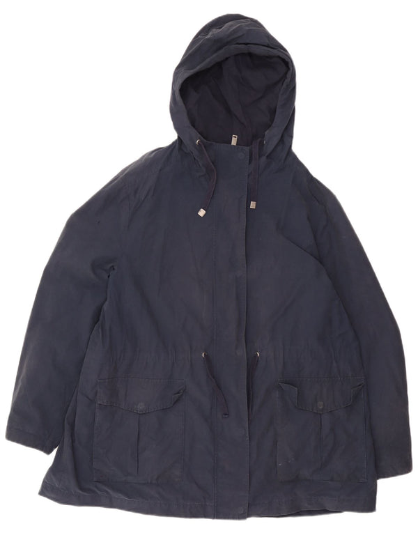 Giacca Parka con cappuccio da donna Marks & Spencer UK 24 4XL Cotone blu navy