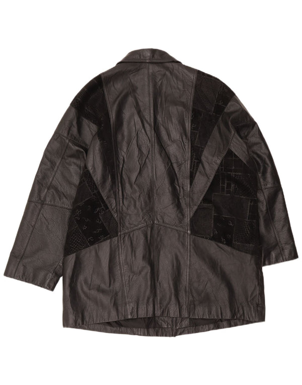 Canda Mens Oversized Leather Coat UK 18 XL Black