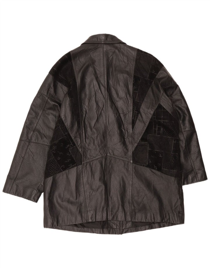 Canda Mens Oversized Leather Coat UK 18 XL Black