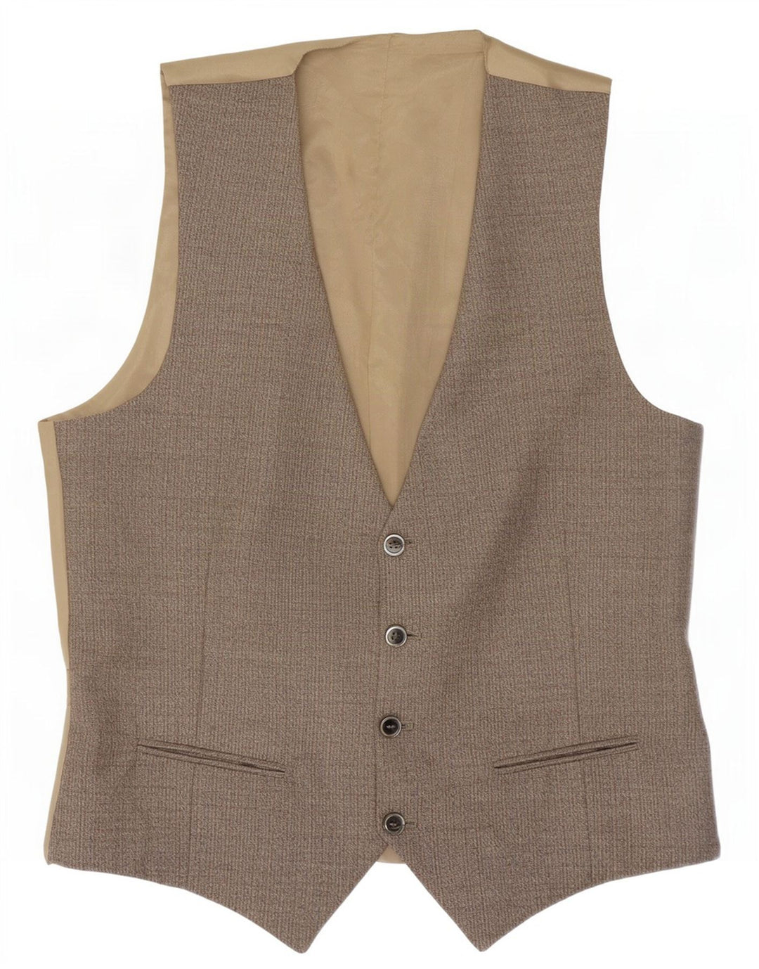 Gilet Vintage da Uomo IT 50 Grigio Medio Spinato